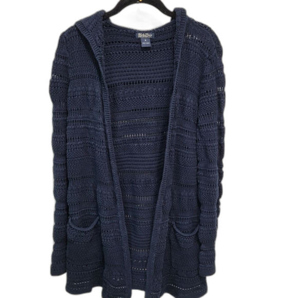 Lucky Brand Deep Blue Open-Front Cardigan - Picture 1 of 3